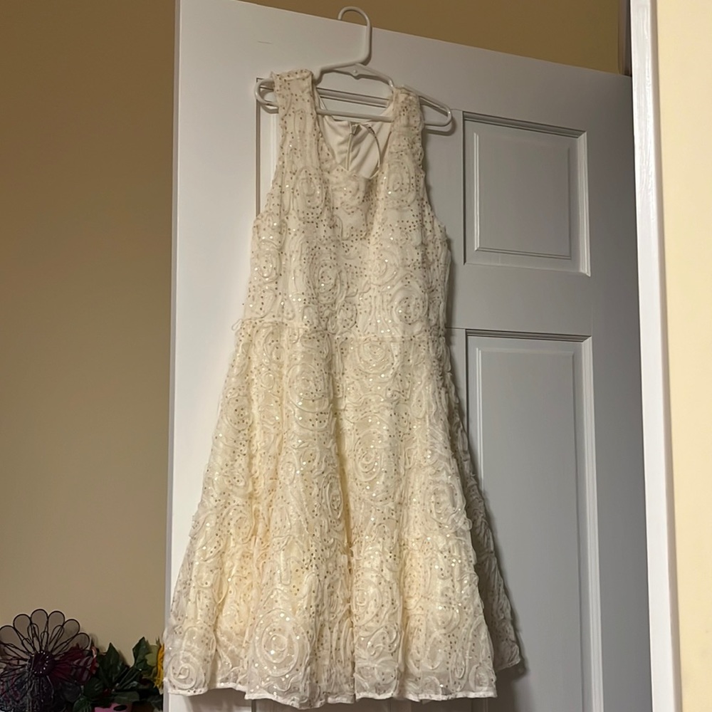Crème Rose Dress with Gold Sequins